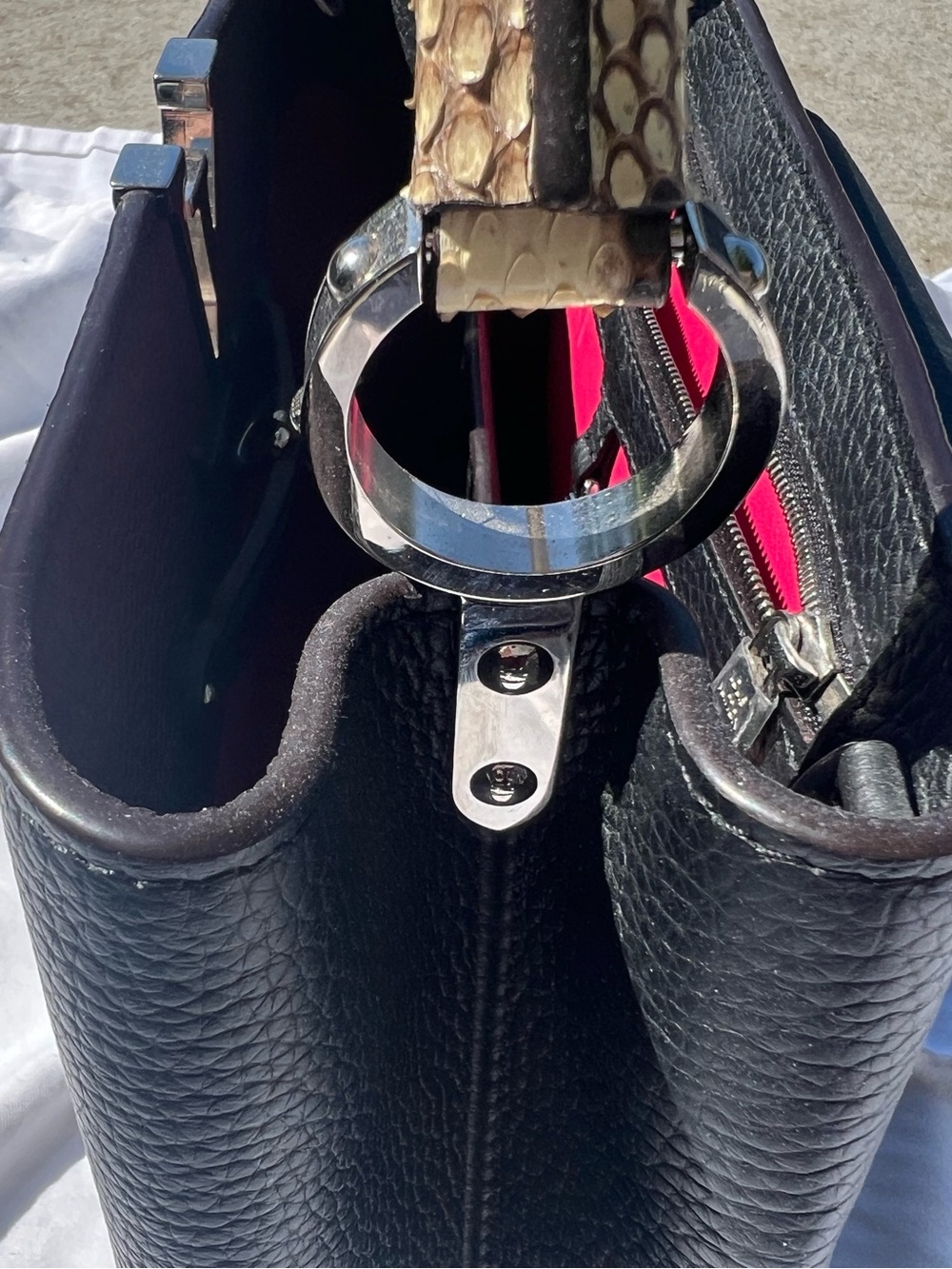 Louis Vuitton Black Capucines Python Top Handle - Picture 6 of 8